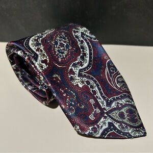Envoy Paisley Silk Burgundy and Navy 59” Men’s Tie